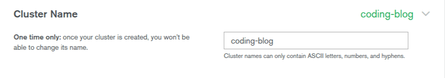 MongoDB Atlas Give Cluster a Name