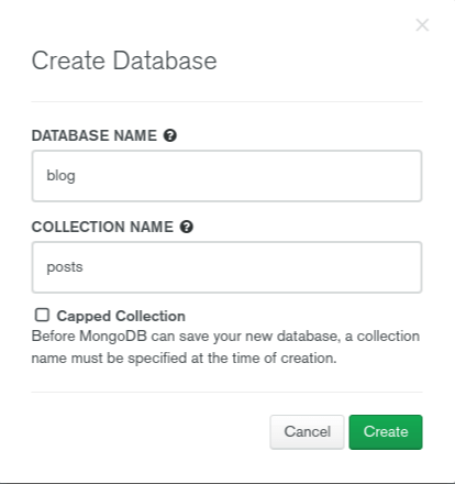 MongoDB Atlas Create a Database Name
