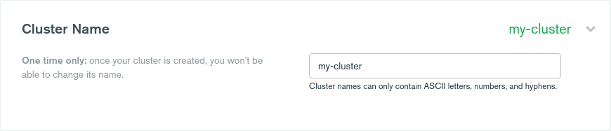 MongoDB Atlas Give Cluster a Name